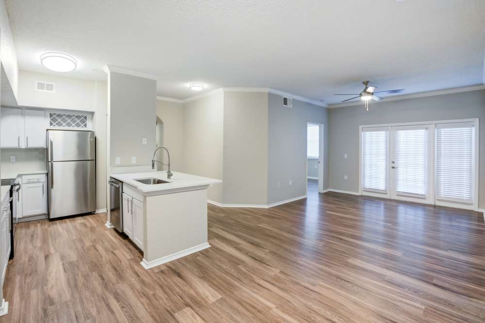 A view of the Unfurnished apartment with wood style flooring at Dawson in Orlando, Florida