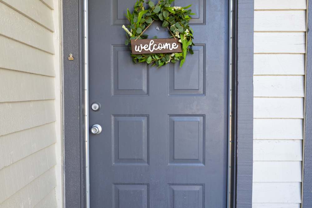 Apartment entry door at Rivercrest in Waco, Texas 
