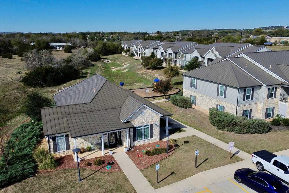 Apartments drone view at Western Springs in Dripping Springs, Texas
