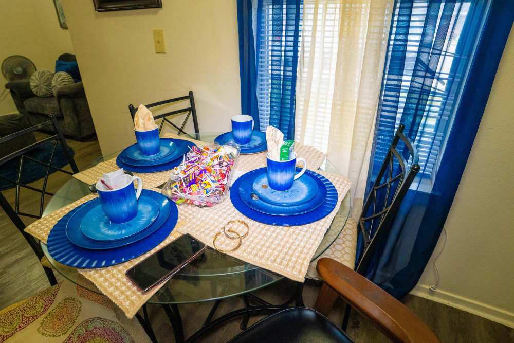 Dining area of apartment at Willowbrook II in Lafayette, Louisiana