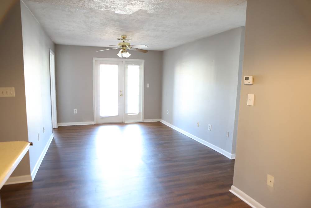 Well-lit living room at Horizon Apartments in Jackson, Mississippi