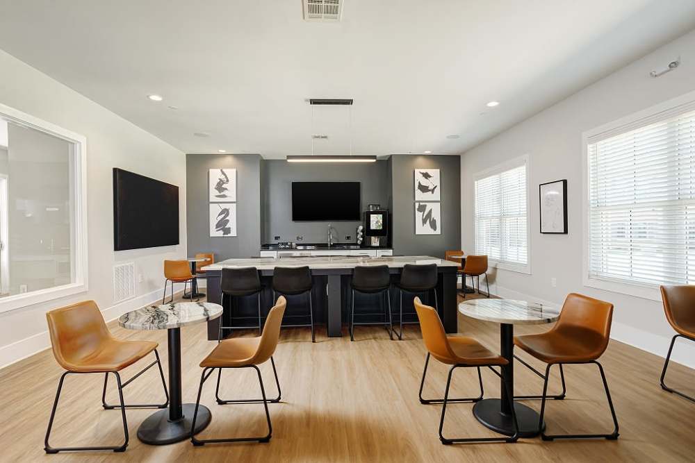 Plenty of seating at the community kitchen at City Limits Apartments in Columbia, Tennessee