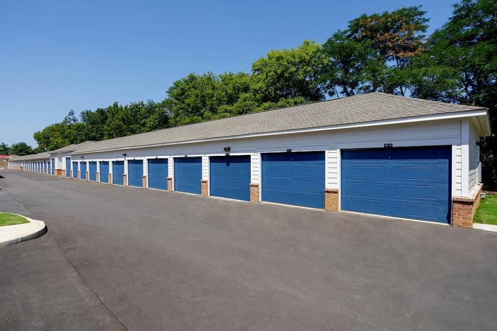 Garage parking at City Limits Apartments in Columbia, Tennessee