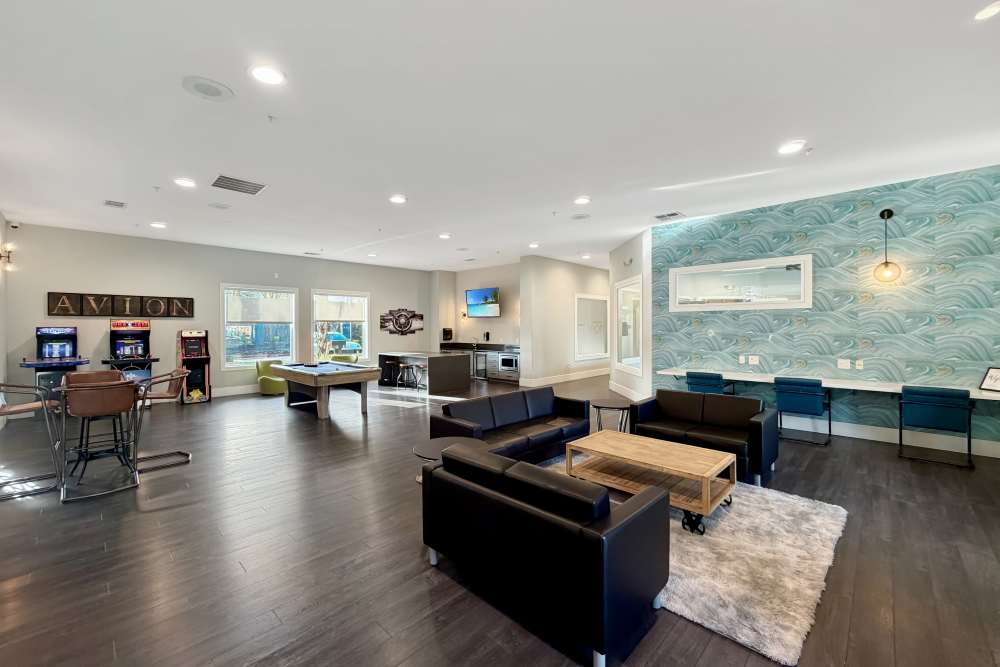 Resident lounge area at Avion Apartments in Rancho Cordova, California