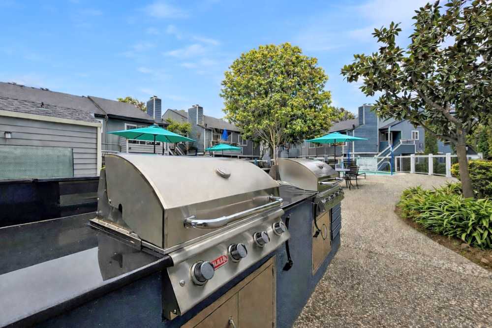 Outside grilling station at Bennington Apartments in Fairfield, California
