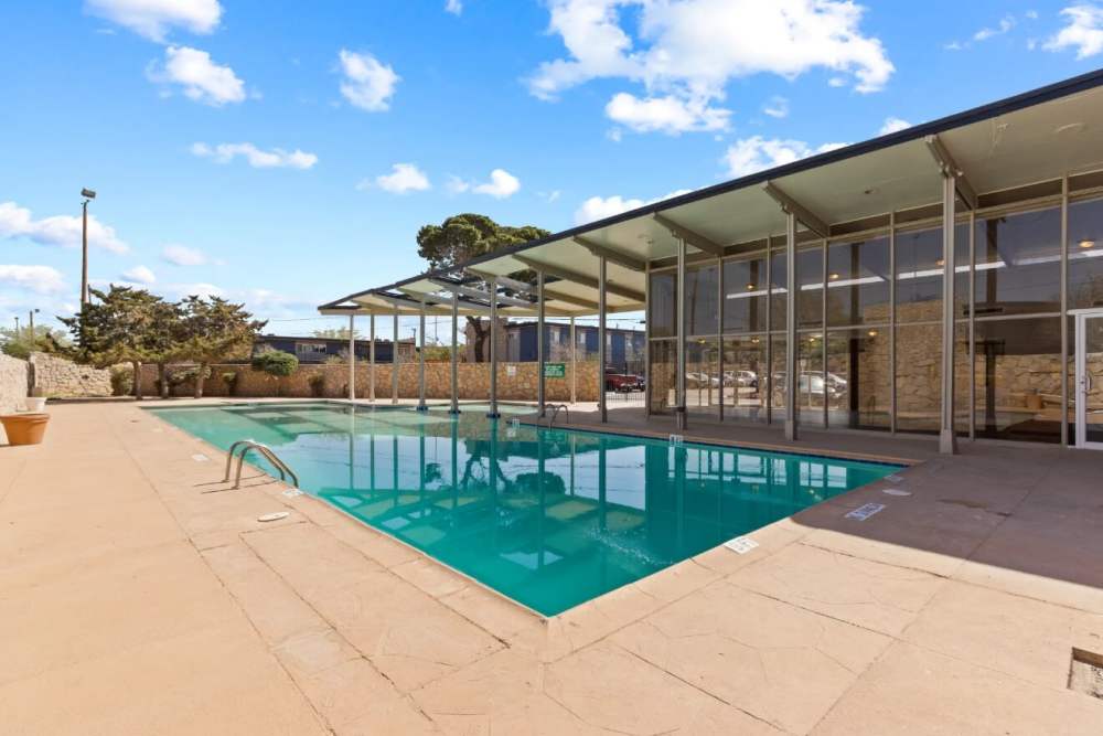 Pool with a large canopy at Agave Courtyard in El Paso,Texas