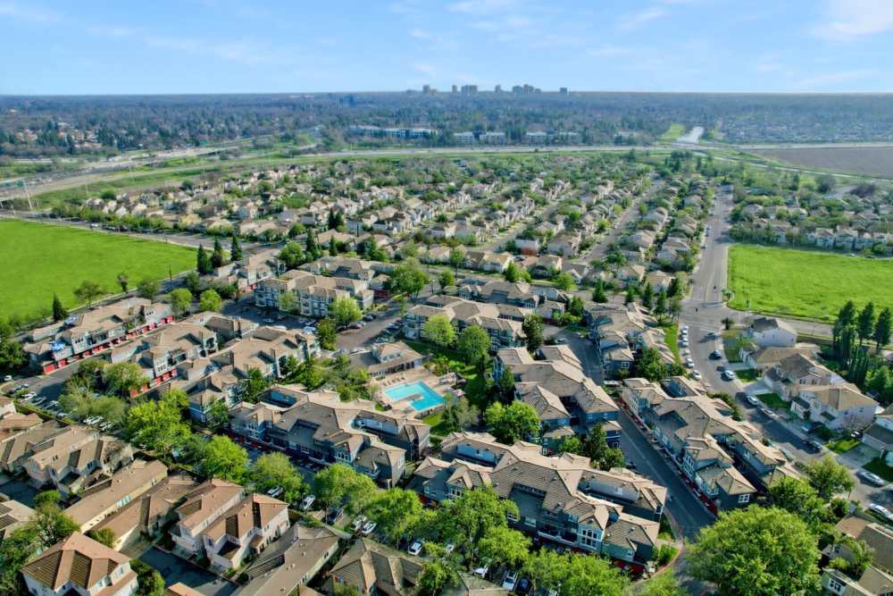 Ariel view of The Lofts in Sacramento, California