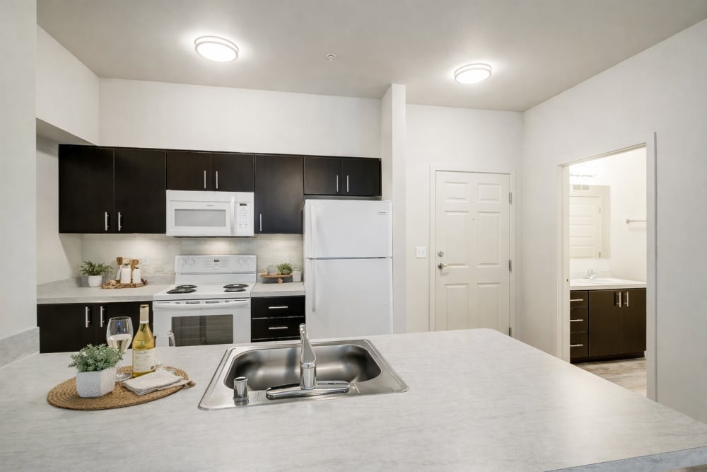 Exterior view of leasing office at LARC at Burien in Burien, Washington