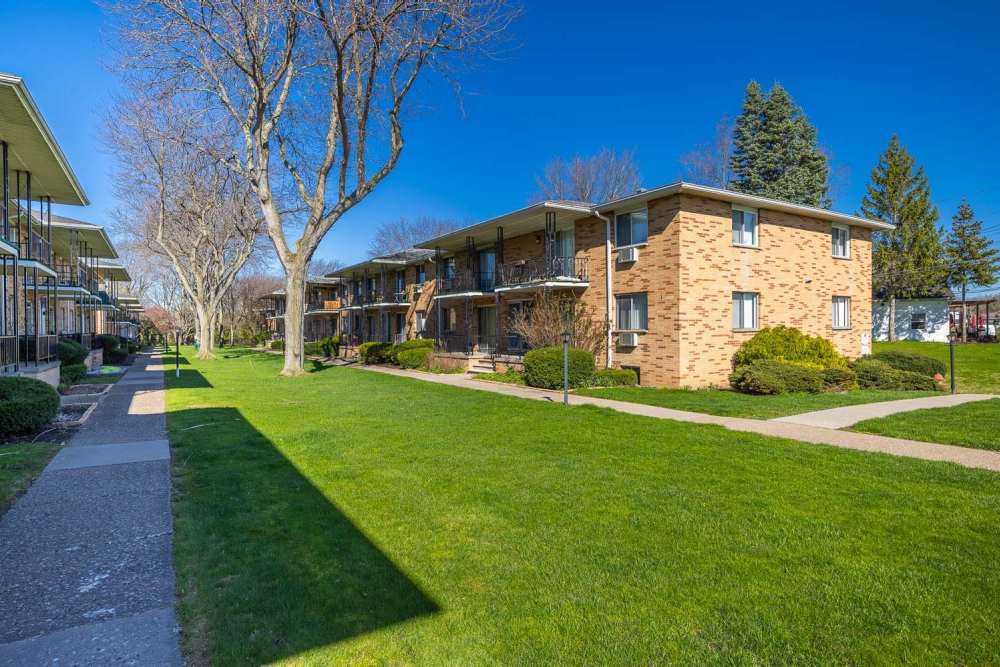 Sidewalk for building at Eastway Manor Apartments in Webster, New York