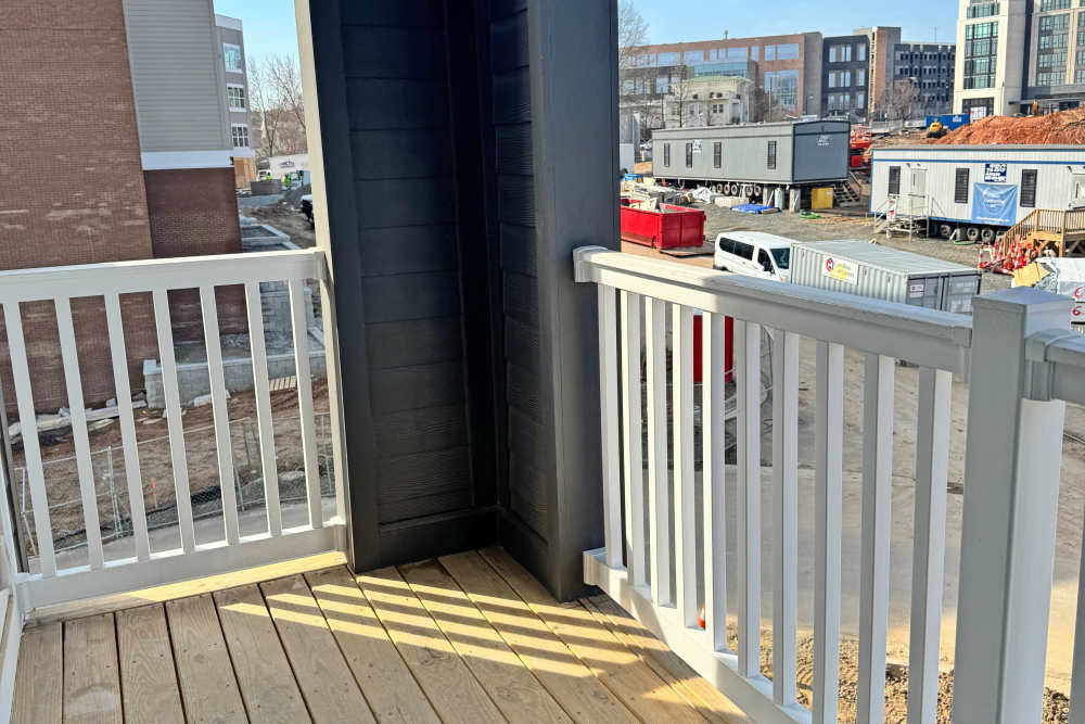 View of community from balcony at Stride in Durham, North Carolina