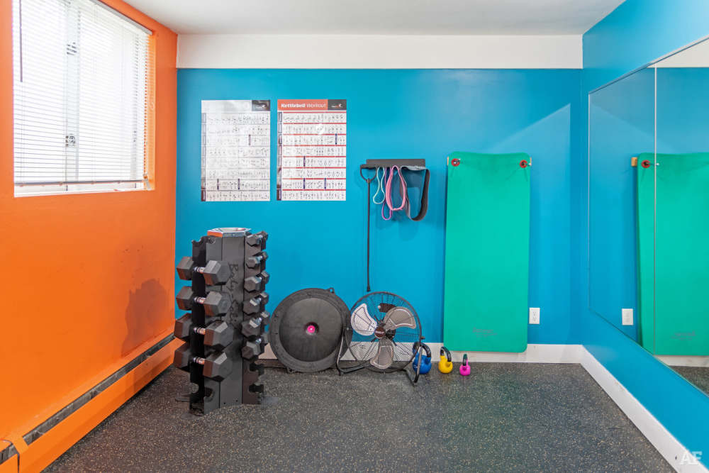 Community fitness center at West End Trails in Golden Valley, Minnesota