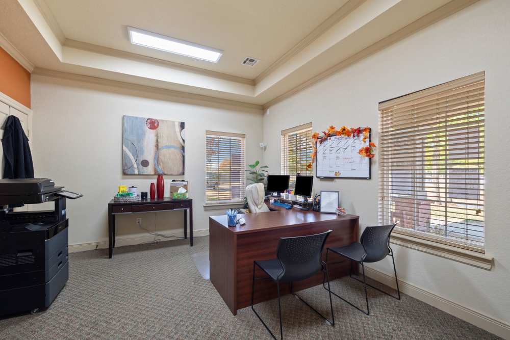Business center with window at The Terraces At Copper Leaf in Nixa, Missouri
