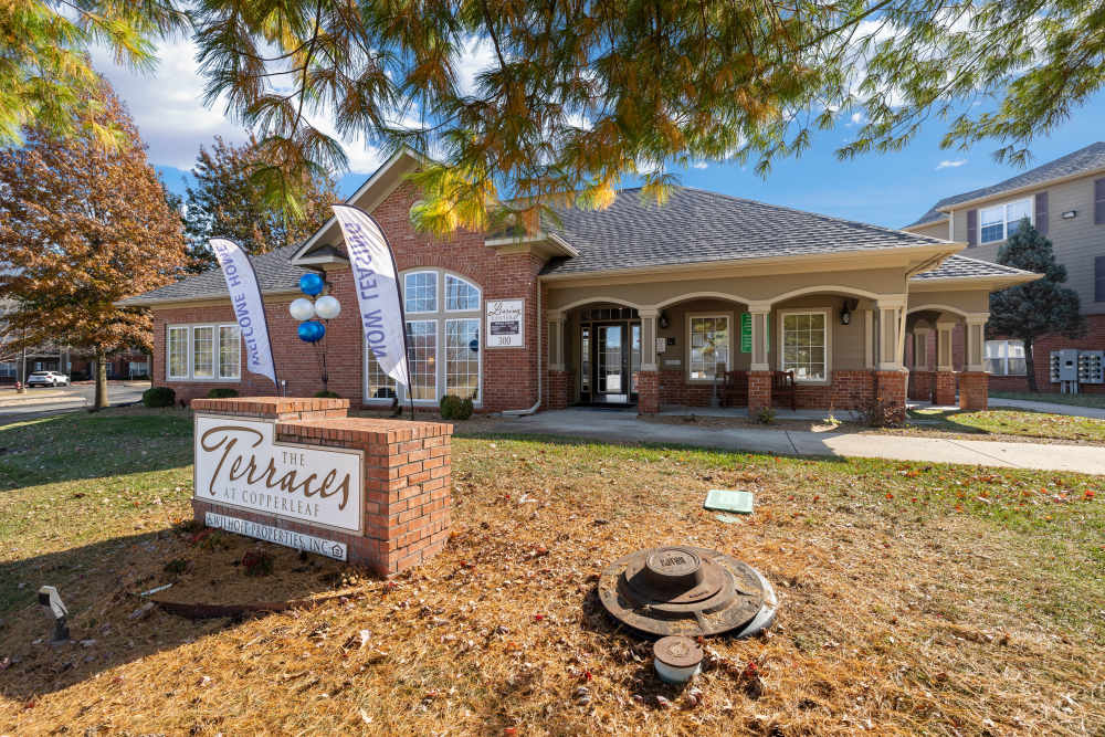Community signage board  at The Terraces At Copper Leaf in Nixa, Missouri