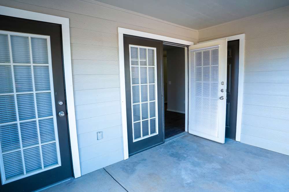 Entrance porch at Timber Village in Marshall, Texas