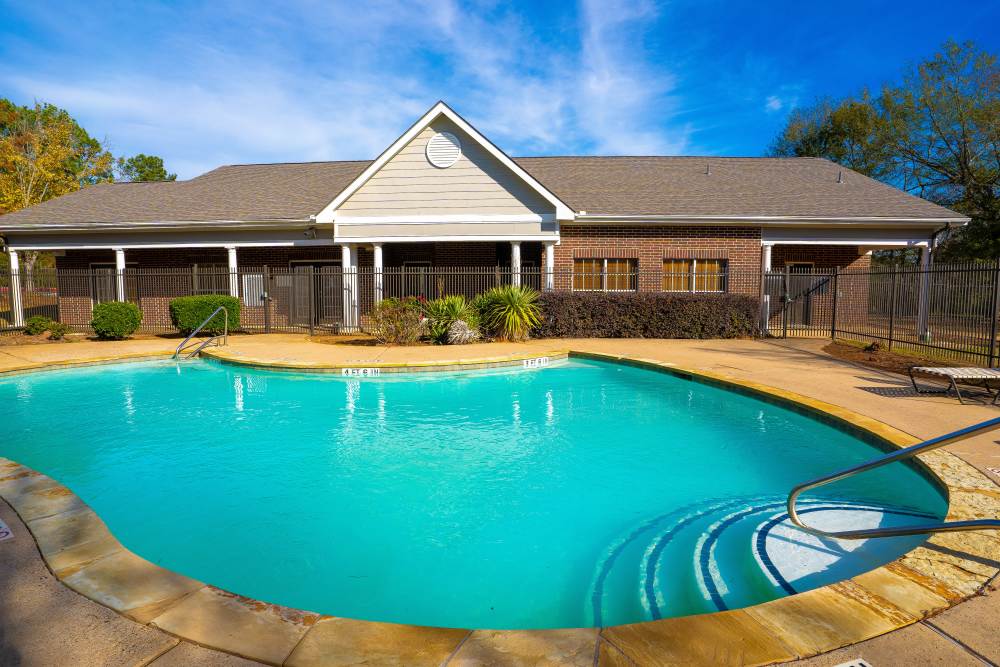 Sparkling pool at Timber Village in Marshall, Texas