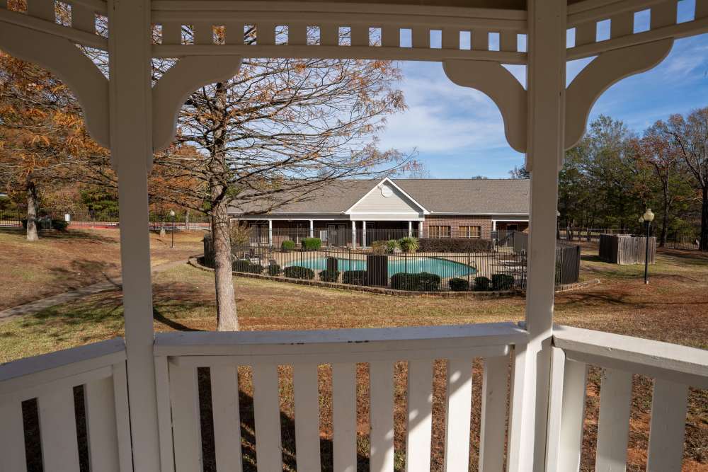 Gazebo inside at Timber Village in Marshall, Texas