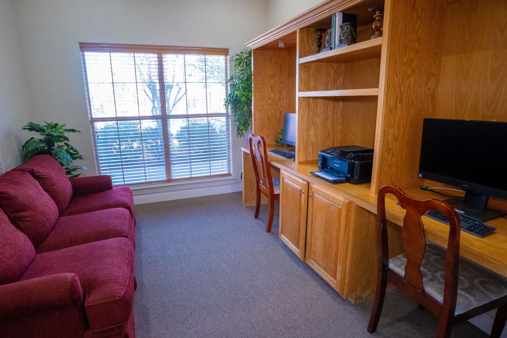 Business center room with window at Timber Village in Marshall, Texas