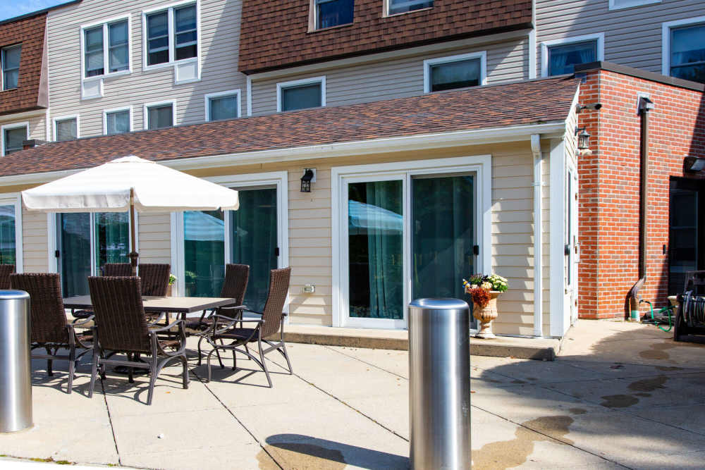 Outdoor patio at Peter Sanborn Reading in Reading,Massachusetts