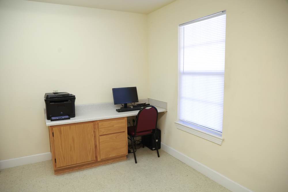 Workstation inside the apartment at Parkway Place in Greenwood,Mississippi