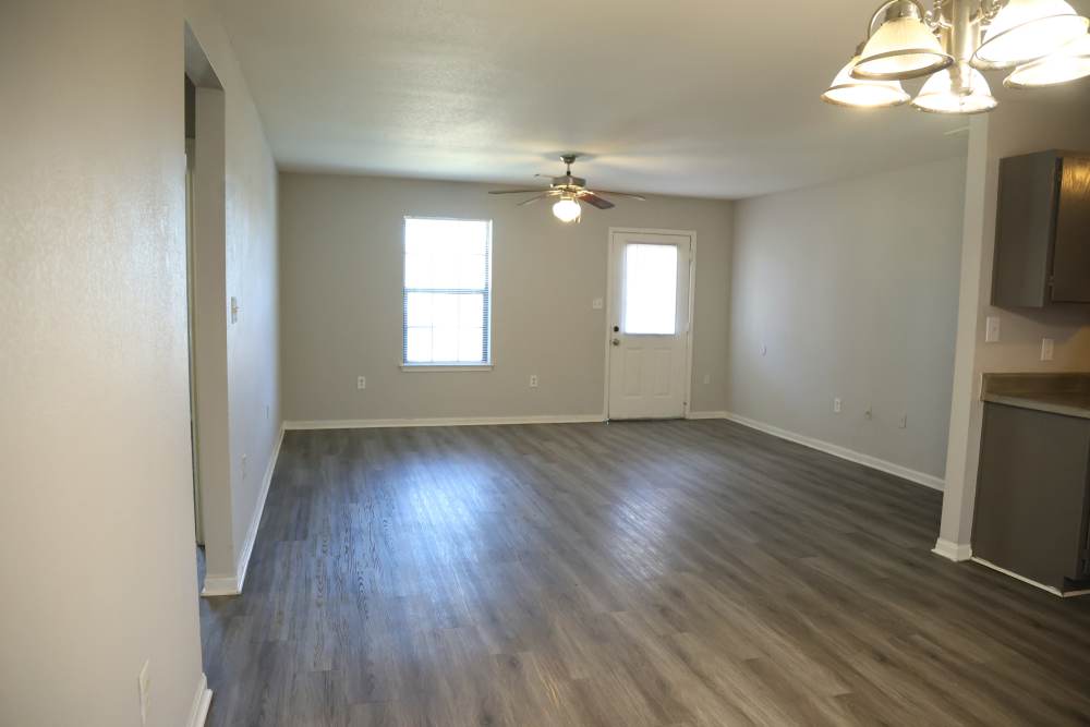 Unfurnished apartment with wood-style flooring at Parkway Place in Greenwood,Mississippi