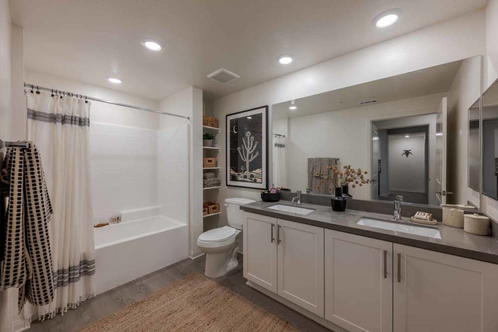 Double sink vanity and bathroom in  Norco Valley Square in Norco, California