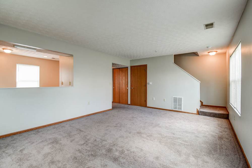 Living space of an apartment at Cedar Glen II in Morgantown, West Virginia
