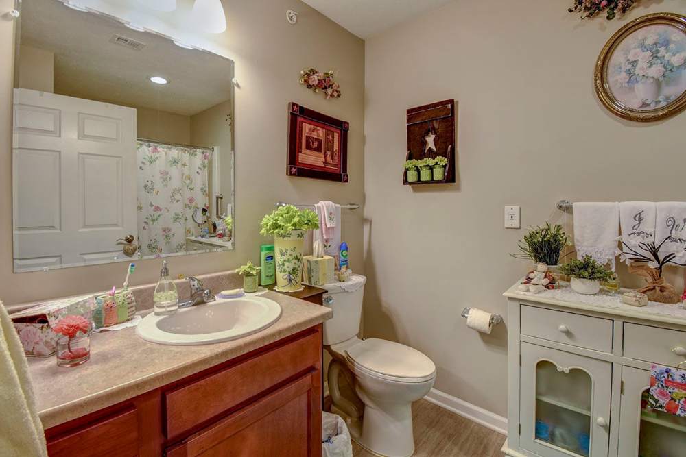 Bathroom at Capital Greene in Wheeling, West Virginia