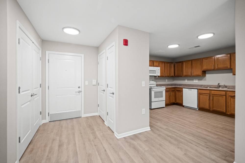Modern and spacious apartment with fully equipped kitchen at Washington Greene in Charleston, West Virginia