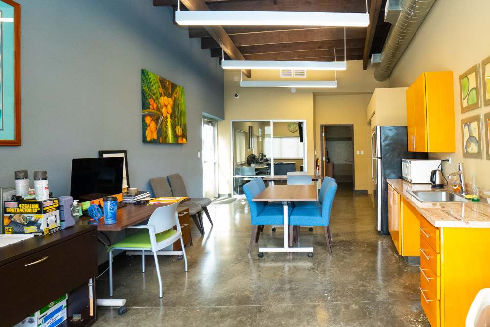 Inside leasing office with dining area at Waipahu Tower Apartments in Waipahu, Hawaii