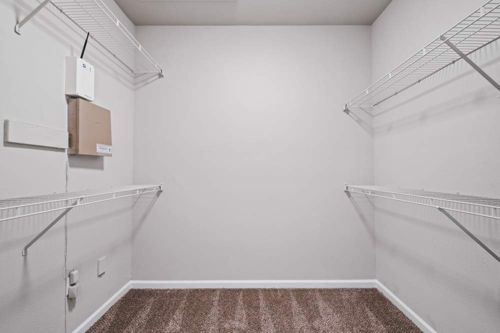 Walk-in closets at Highlands at Alexander Pointe in Charlotte, North Carolina