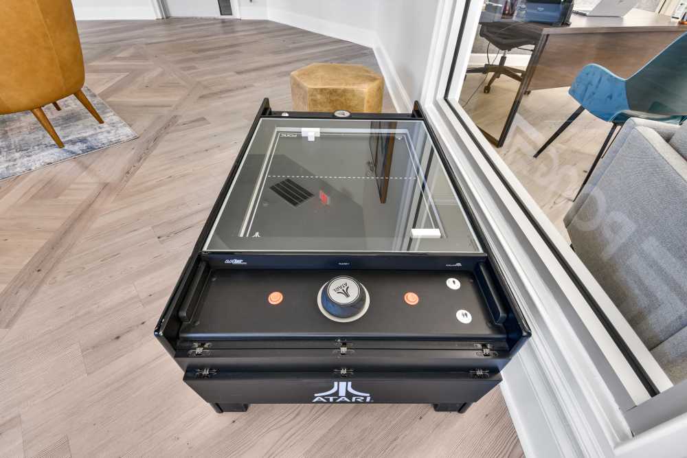 Atari pong cocktail table in clubhouse at Highlands at Alexander Pointe in Charlotte, North Carolina