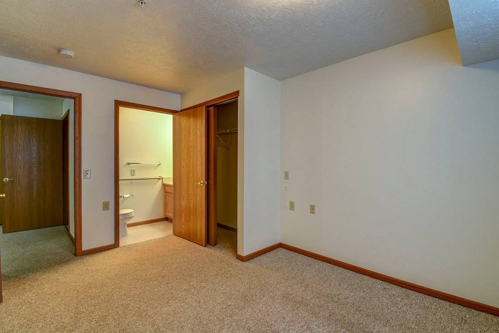 Bedroom in an apartment at Providence Greene I in Wheeling, West Virginia