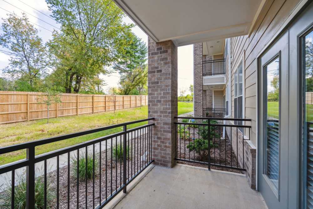 Apartment balcony at The Alcove at Russell Cave in Lexington, Kentucky