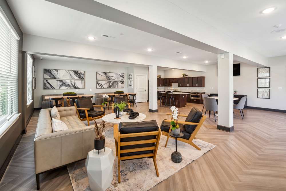Living area of a clubhouse at The Alcove at Russell Cave in Lexington, Kentucky