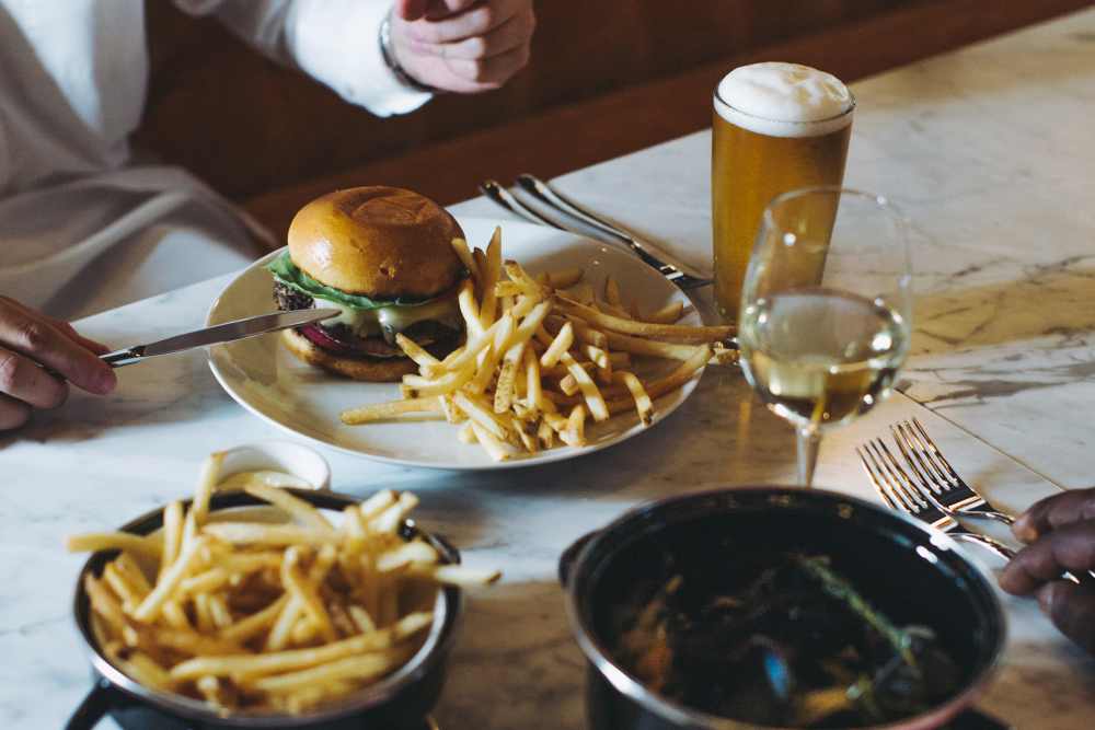 A burger and fries near Crosby Hill in Wilmington, Delaware