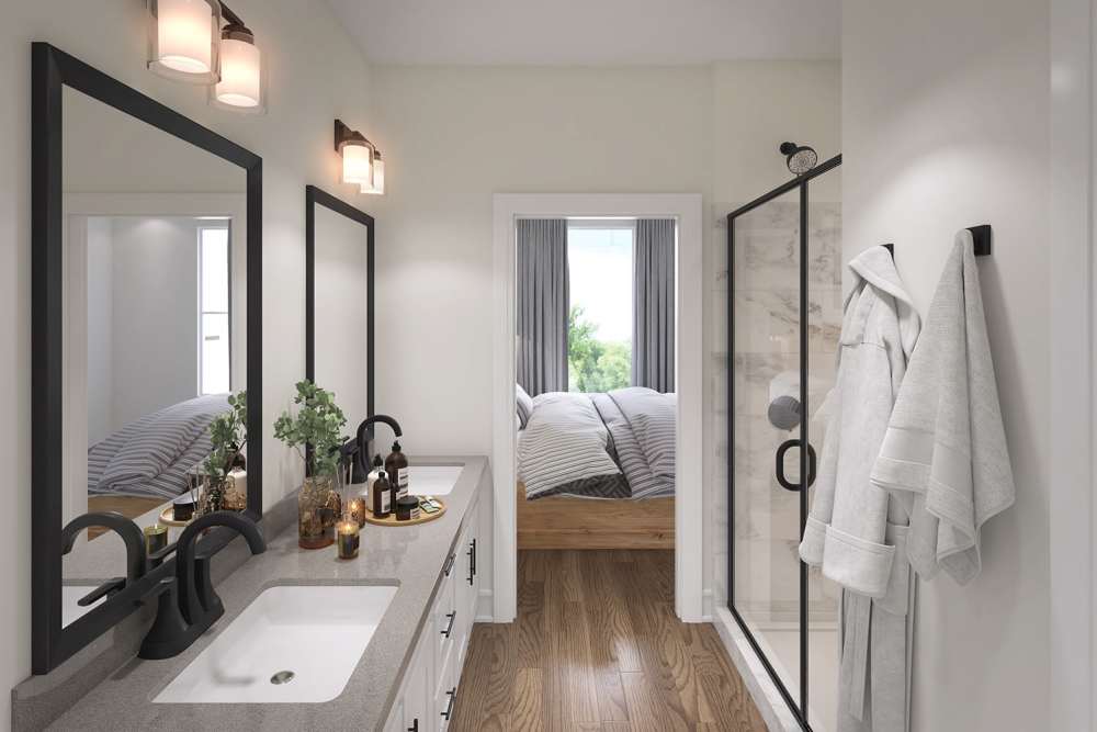 Spacious bathrooms at The Lariat at Presidio Ranch in Amarillo, Texas