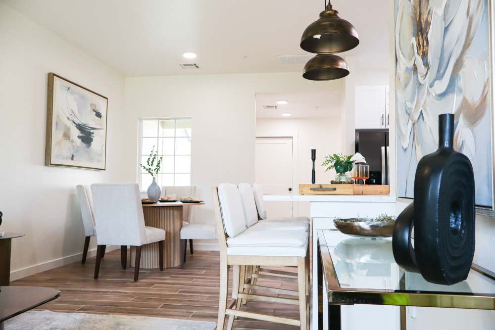 Stylish dining area with modern decor at Copper Trail Townhomes in Owasso, Oklahoma