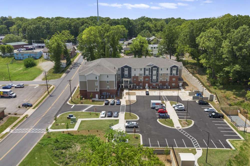 Aerial view of apartment community near Bluebird Commons in Statesville, North Carolina