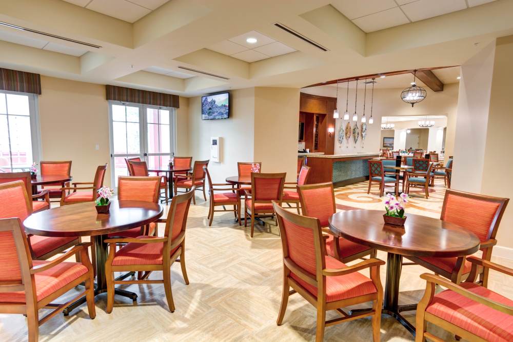 Bright communal lounge with stylish seating at Barclay House of Stuart in Stuart, Florida