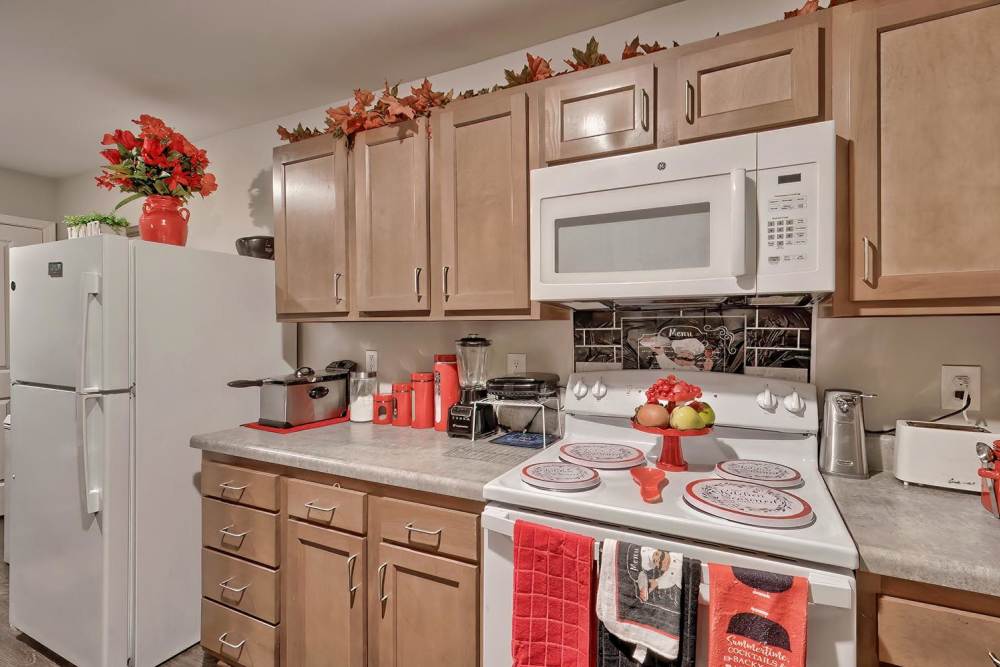 Modern kitchen with granite countertops at Lowcountry Crossing in Denmark, South Carolina