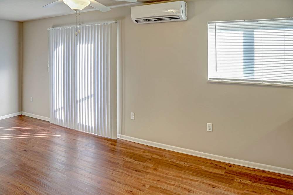 Living room with wood flooring at Alston Park in Cincinnati. OH