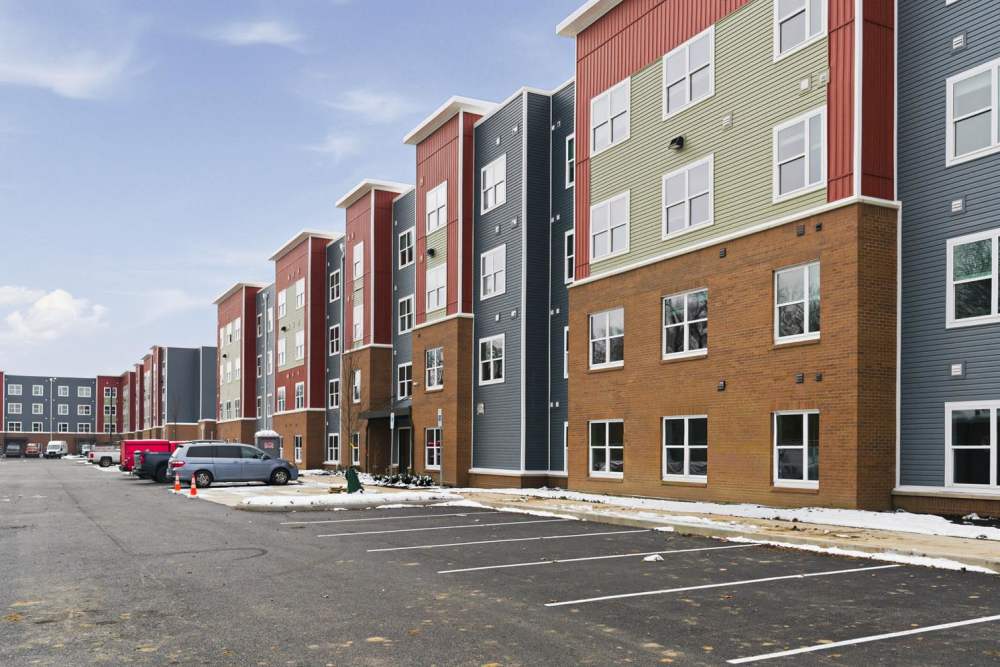 Apartment exterior at Granville Woods Lofts in Columbus, Ohio