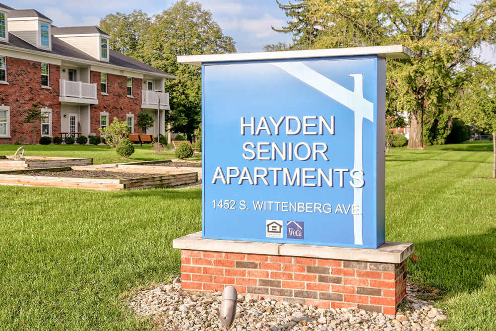 Sign board at Hayden House in Springfield, Ohio