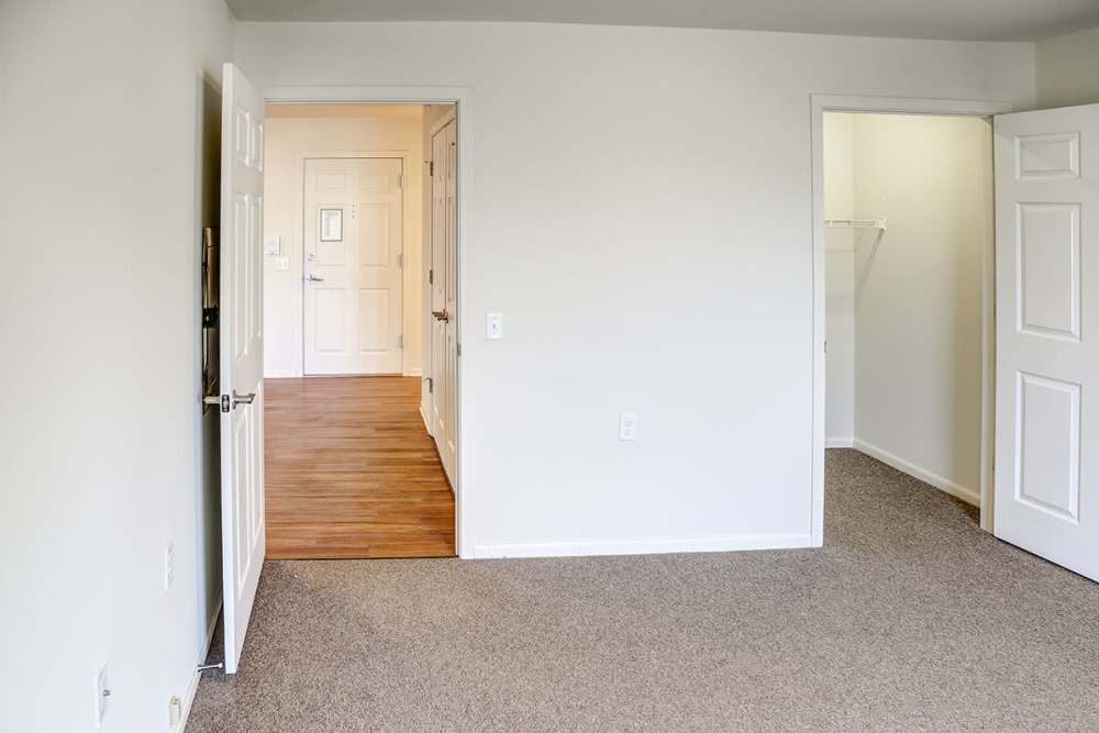 Spacious entryway with wood-style flooring at Hayden House in Springfield, Ohio
