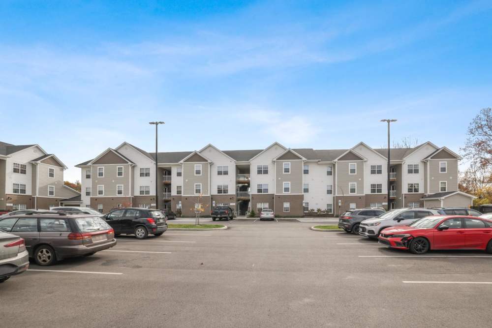Modern apartment community with ample parking spaces at Kershaw Greene II in Athens, Ohio