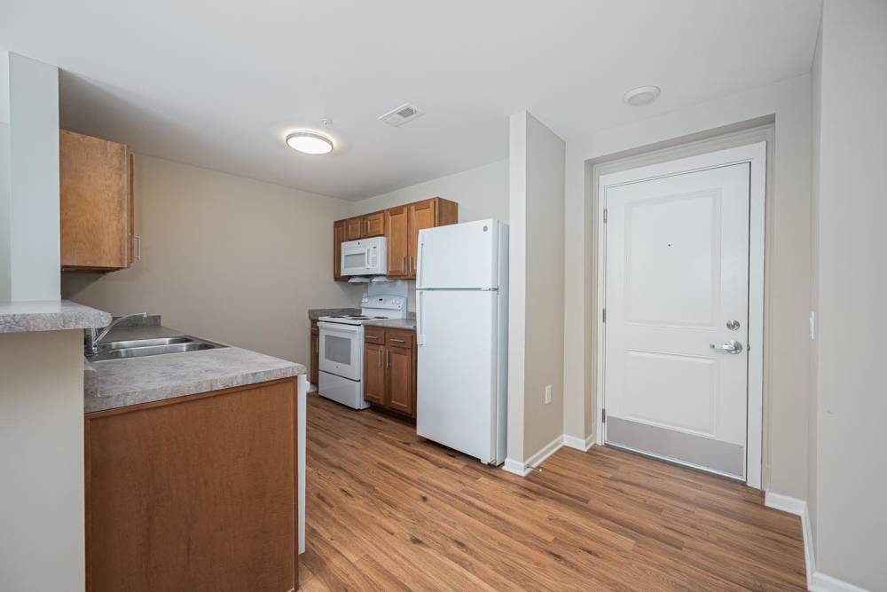 Open layout kitchen at Starling Yard in Columbus, Ohio