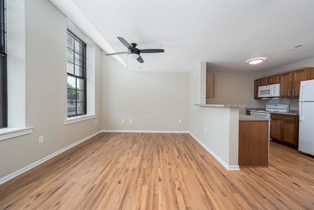 Spacious open layout with refrigerator at Starling Yard in Columbus, Ohio