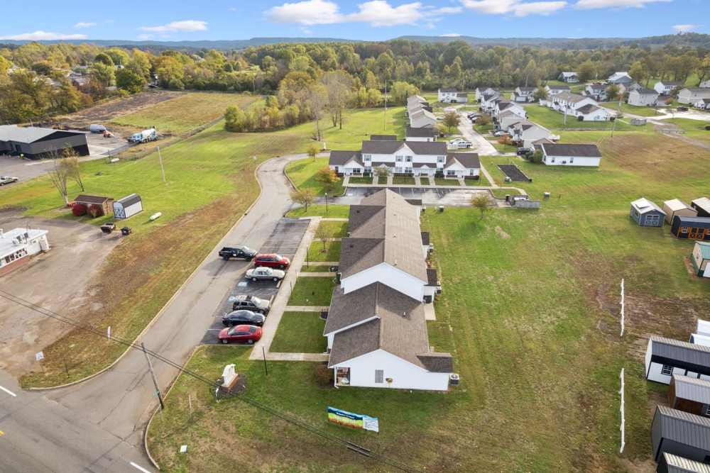 Aerial view of apartment community at Webster Glen in Peebles, Ohio