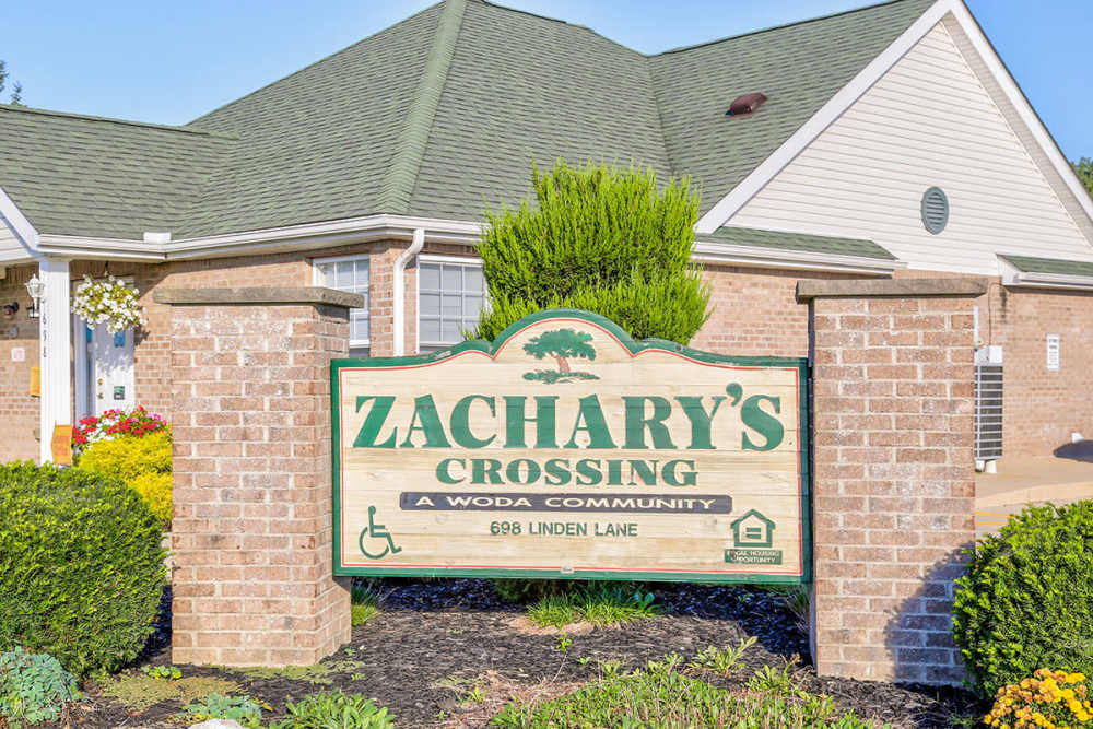 Signboard at Zacharys Crossing in Washington Court House, Ohio 