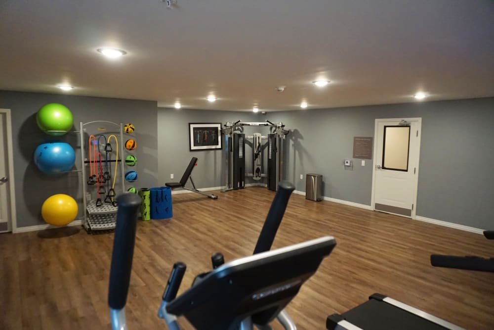 Fitness center with cardio machines at Atcheson Place Lofts in Columbus, Ohio